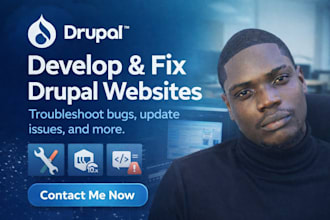 develop drupal websites fix drupal issues drupal bugs update drupal site modules