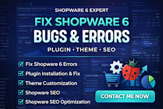 fix shopware 6 problems, shopware 6 plugin themes and bug fix, do shopware 6 seo
