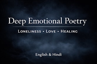 write deep, raw, and emotional modern and love poetry in english or hindi