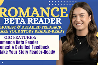 beta read your romance novel, manuscript, and arc with honest feedback