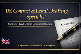 professionally draft UK contracts, legal letters and compliance documents