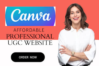 design canva website design, canva landing page, portfolio or business website