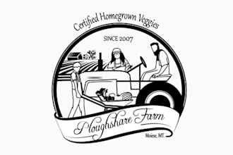 design unique vintage montana family farm logo