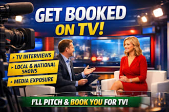 pitch and book you for TV interviews on local or national TV