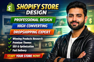 design modern shopify dropshipping store or shopify website
