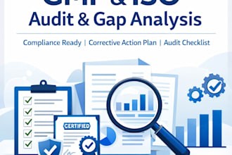conduct gmp and iso internal audit and gap analysis