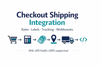 integrate checkout shipping rates labels tracking using shipping apis