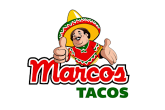 design mascot marcos tacos food logo