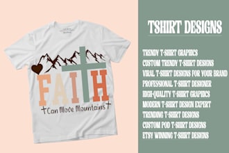 design modern trendy t shirt graphics for your brand or pod business