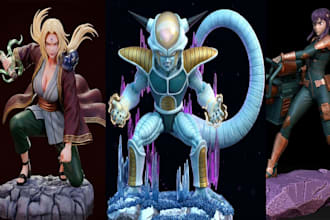 3d print and paint miniature painting character model anime figure and 3d toys