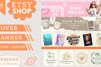 do icon and banner for etsy shop, youtube, or business