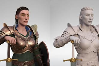 sculpt 3d character, 3d sculpture, 3d model for printing with zbrush and blender