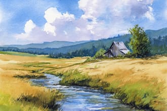 paint landscapes in watercolor