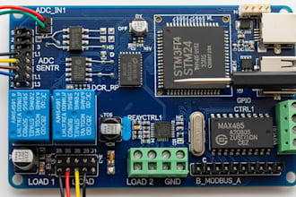 develop stm32 firmware for electronic circuit breaker with modbus, relay control