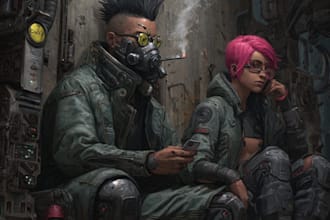 do cyberpunk futuristic city art