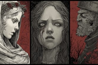draw horror and dark fantasy illustrations