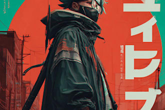 design your album cover in anime style
