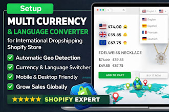 setup multi currency and language converter international dropshipping shopify