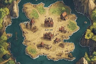 draw  fantasy map, site plan, plat map, site map, neighborhood and  fantasy map