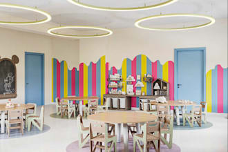 redesign children classroom,daycare interior, activity room,kid play area render