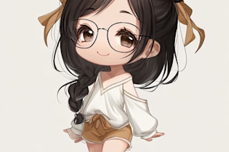 design adorable chibi character for you
