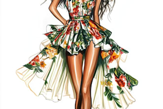 draw professional fashion illustrations and accessorie