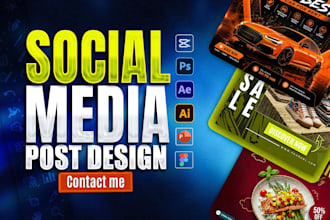 design social media post, facebook or meta ad creative design as content creator