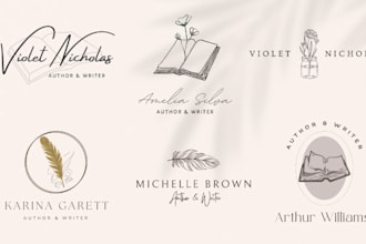 design book cover ,library, education, bookshop and bookstore logo