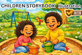 children story book illustration,christian children storybook, kids illustration