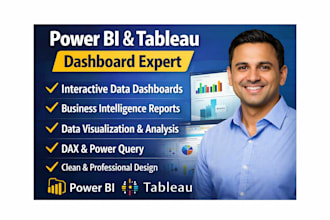 be your power bi and tableau dashboard expert for data visualization