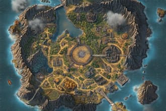 create detailed fantasy cartography game world maps
