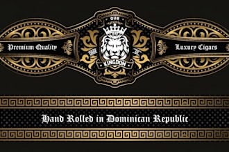 make cigar label, cigar band, cigar logo cigar box design unlimited revisions
