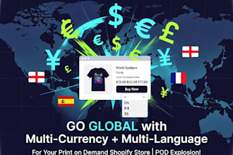 setup multi currency multi language converter for your print on demand shopify