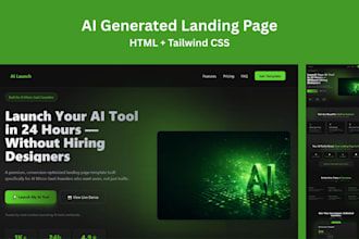 create ai landing page or convert figma to HTML tailwind CSS