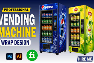 create premium vending machine and atm machine wraps design