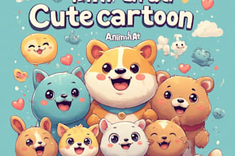 draw cute cartoon or animal illustration