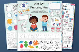 do kindergarten worksheet workbook preschool kids activity tracing book kdp
