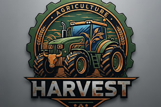 design a powerful and professional tractor logo for your brand