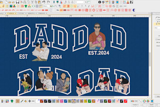 digitize fathers day embroidery design for cap, shirt, and hoodie