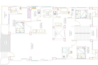 draw architectural 2d floor plan