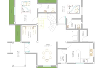 draw architectural 2d floor plan