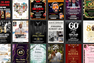 design wedding invitation, birthday card and party invitation within 24 hours