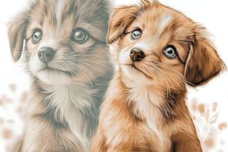 draw pet portrait into cartoon disney