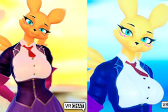 create custom vr chat avatar vrc avatar furry avatar vr character upload avatar