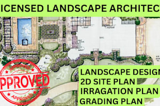 licensed architect landscape design 2d site plan , 2d floor plan and pe stamp
