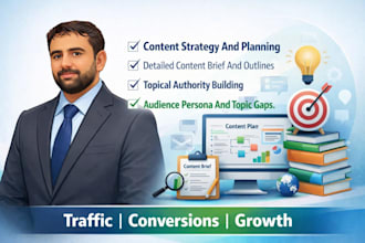 create an SEO content strategy with briefs, outlines and keyword research