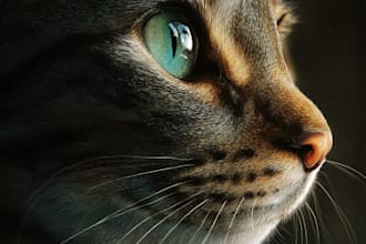 create an epic pet portrait dog portrait cat potrait