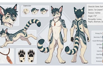 draw furry ref sheet fursona reference sheet nsfw furry oc and anthro character