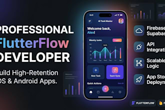 build a professional flutterflow app with firebase and API integration