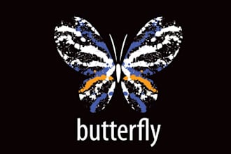 design a beautiful and elegant butterfly logo for your brand